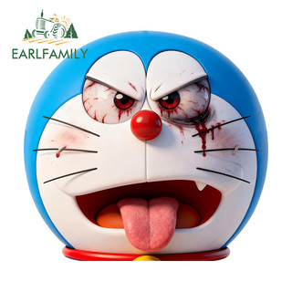 EARLFAMILY Devil Doremon Peeker 3D Xe Ô Tô Dán Xe Máy Ván Trượt Vali Kính Chắn Gió Mũ Bảo Hiểm JDM Vinyl Decal Vui Nhộn Trang Trí Chống Trầy Xước