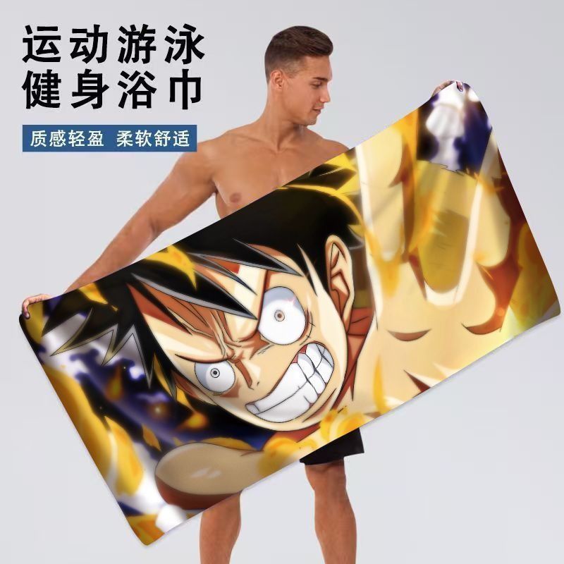 Anime One Piece Khăn Tắm Luffy Zoro Ace Chopper Nami Thứ Hai Mềm Nhanh Khô Lint-Free Khăn Thể Thao
