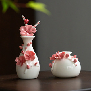Handmade Gốm Hồng Bình Thủy Canh Mini Hoa Nhỏ Bình Khô Bình Trang Trí Văn Phòng Trang Trí Quà Tặng Tặng Tặng TJRH