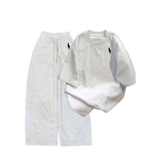 sét bộ quần đồ da cá xám tiêu in ngựa   + mix áo phông form rộng hình ngựa -thuba94
