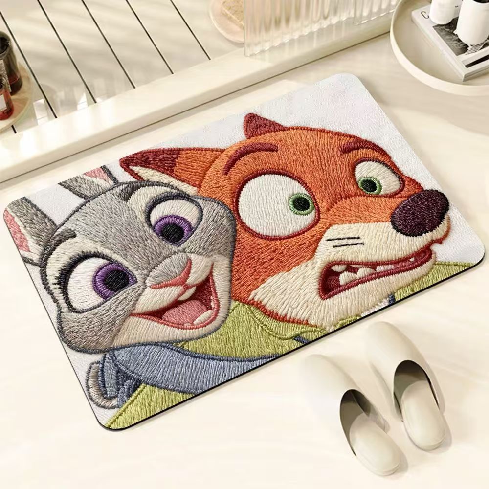 Sang Trọng Phong Cách Crazy Animal City Diatom Bùn Sàn Thảm Hộ Gia Đình Phòng Tắm Vệ Sinh Cửa Thấm Hút Nước Chống Trơn Trượt Sàn Thảm