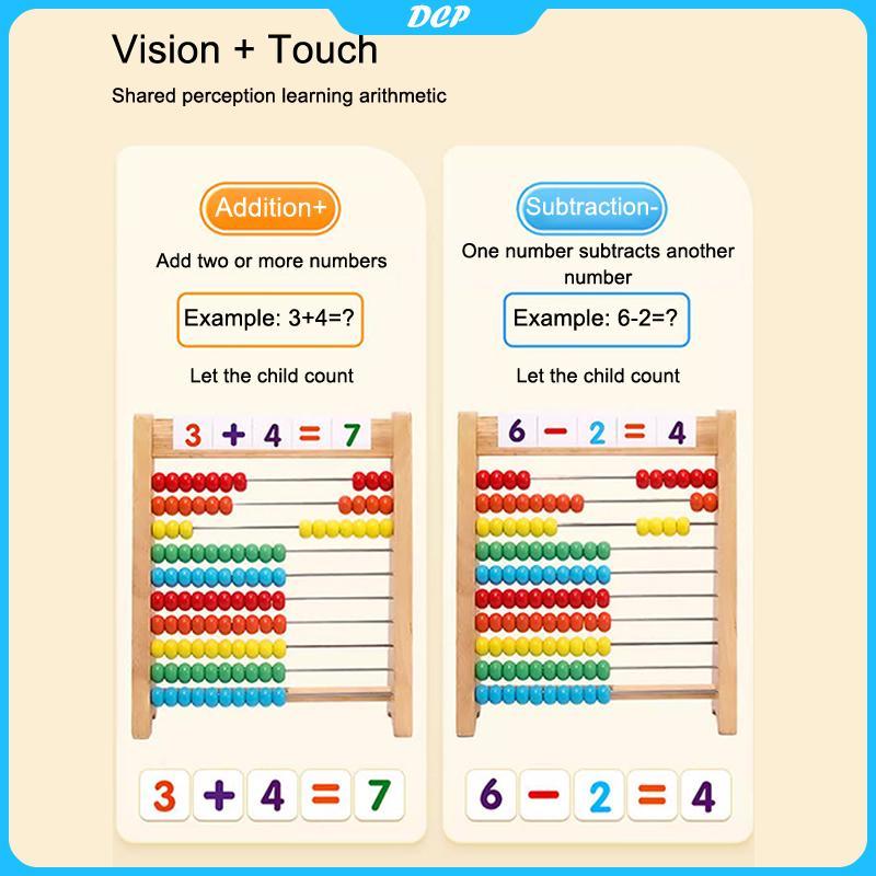 [DCP] gỗ đếm đồ chơi bàn tính Montessori giáo dục toán học đồ chơi trẻ em cầu vồng hoạt động học tập [VN]