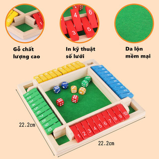 【BabyJoy】Đồ chơi gỗ phát triển tư duy cho bé, trò chơi xúc xắc lật thẻ số,Đồ chơi giáo dục cho trẻ em