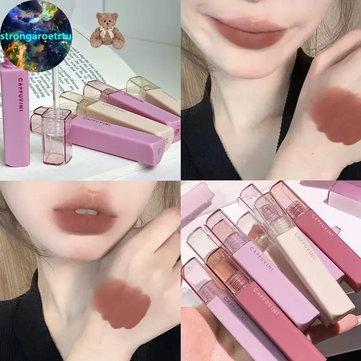 Strongaroetrtu Silky Velvet Lip Gloss Matte Lip Mud Chống thấm nước Non-Sti Cup Lip Glaze Chống nhòe Không phai chất lỏng Lipsti Trang điểm nữ TH