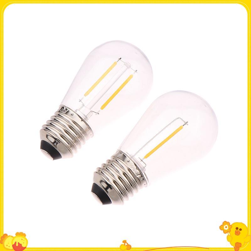 S14 Nhựa Bóng Đèn Led E27 / E26 3V 120V Trắng Ấm 2W 1W Bóng Đèn Chống Vỡ Cho Dây Đèn Trang Trí Giáng Sinh