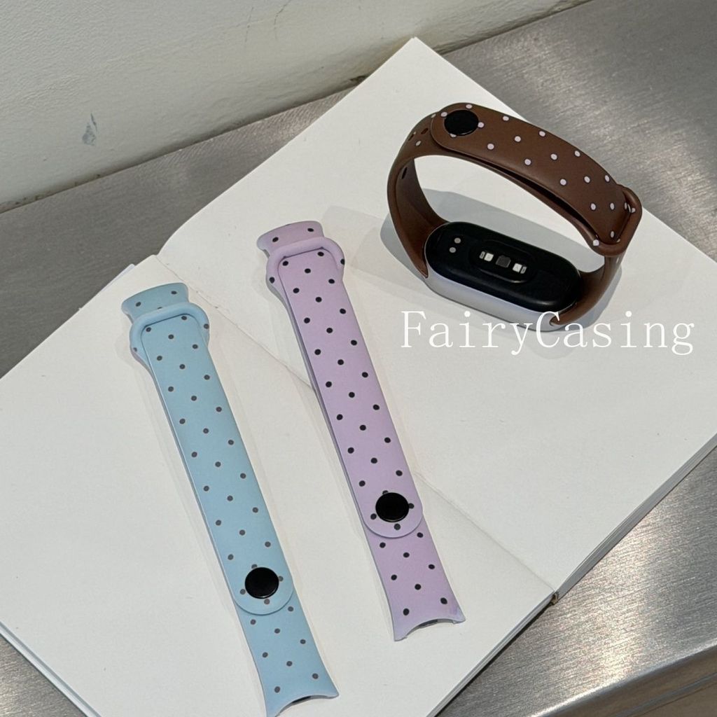 Màu Điểm In Dây Đeo Cho Xiaomi Mi Band 10 9 8 NFC Dây Đeo Tay Có Thể Thay Thế Vòng Tay Cho Mi Band 10 9 Phiên Bản Gốm Đồng Hồ