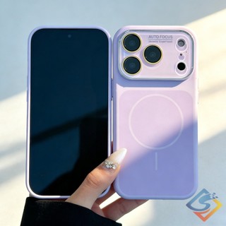 Ốp Điện Thoại Từ Silicon Lỏng Vuông Hoa Hồng Hồng Mới Cho IPhone 17 Pro Max 16 Pro Max 15ProMax Ống Kính Cửa Sổ Lớn Mặt Sau Cứng Vỏ Chống Sốc
