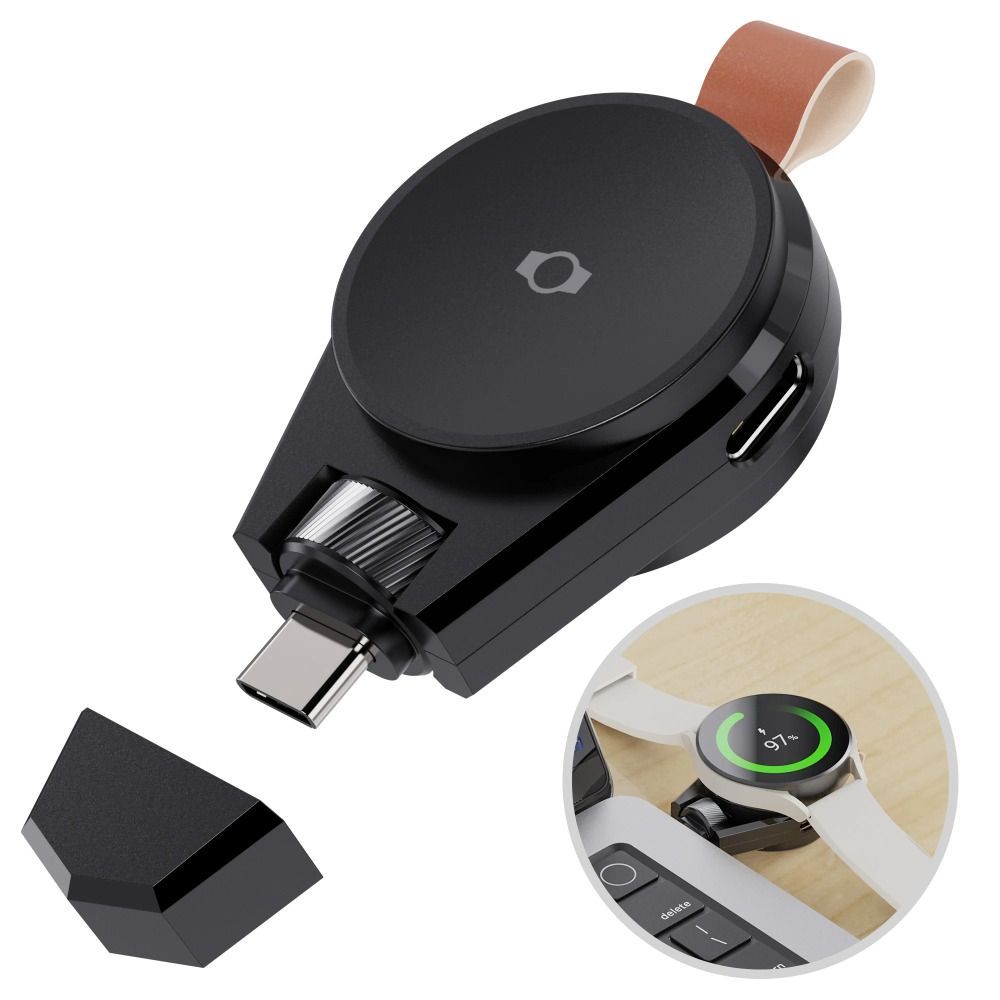 Bộ sạc không dây từ tính BRABRAAA, Bộ sạc đế di động loại C kép, Đế sạc USB nhanh thay thế cho Galaxy Watch Ultra / 7 6 / 5 / / 4 / 3 / Active2
