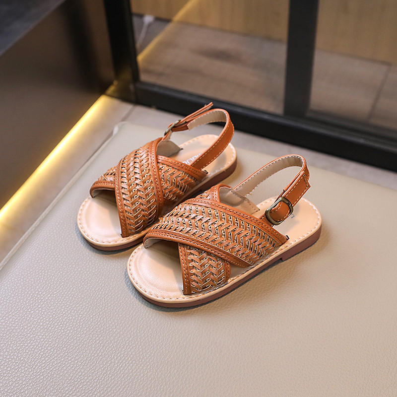 Giày Sandal Ngọt Ngào Cho Bé Gái Phong Cách Mới Mùa Hè, Đan Mềm Thoáng Khí, Dép Đi Biển