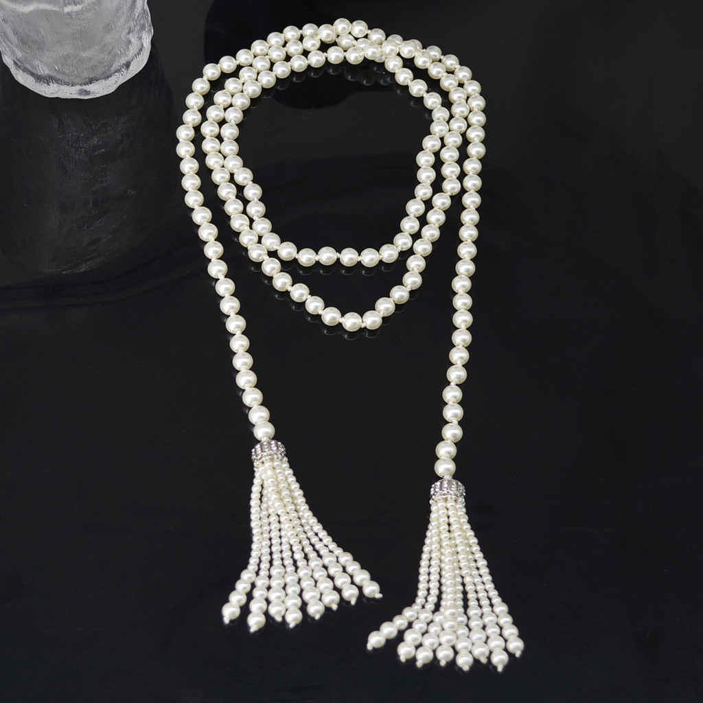 Thời Trang Nữ Mới Về Phụ Kiện Truyền Thống Phong Cách Trung Hoa Hanfu Phụ Kiện Dài Viền Ngọc Trai Vòng Cổ