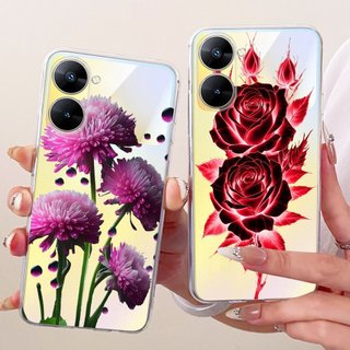 Ốp Lưng Cho Realme V30 V30T 5G RMX3619 RMX3618 Nơ Bướm Phổ Biến Mềm Trong Suốt Silicon Fundas Cho RealmeV30 V 30 Ốp Lưng