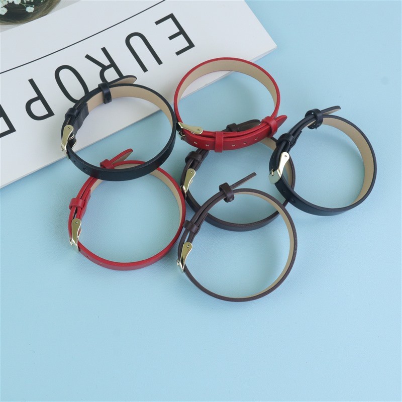 Dây đồng hồ da khóa vàng NATO 6mm 8mm 10mm cho nữ
