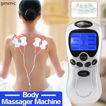 Máy kích thích xung GENENIC, Dụng cụ massage điện xung kỹ thuật số di động, Máy kích thích điện thư giãn xung điện tử Máy kích thích cơ 8 chế độ Massage cổ