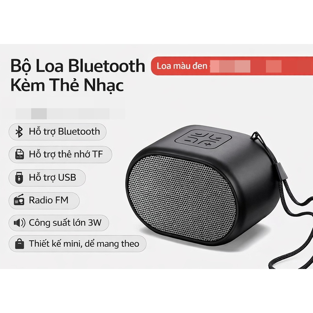Loa bluetooth mini PKD4 bass mạnh, nghe nhạc pin lâu hỗ trợ thẻ nhớ, USB, kết nối dây máy tính và PC