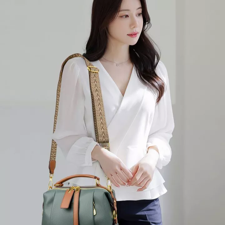 Da Thật Chính Hãng Da Mềm Túi Da Bò Nữ Hợp Thời Trang Dây Đeo Vai Rộng Túi Đeo Vai Nữ Túi Đeo Ngang Túi Đi Làm Túi Boston Túi Xô Túi Đa Năng – 7