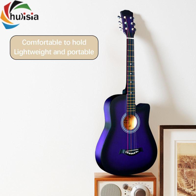 Chalisia 38 '' Đàn Guitar Gỗ Acoustic Người Mới Bắt Đầu Dễ Dàng Giữ Trẻ Em Học Tập 6 Dây Đàn Guitar Dân Gian Nhạc Cụ Cho Gigs Quà Tặng Mọi lứa tuổi