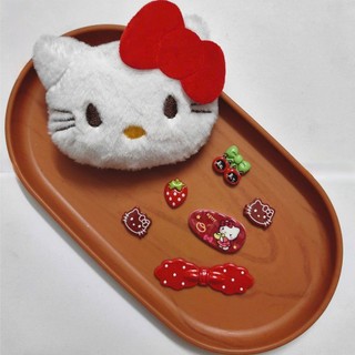 Set charm đầu mèo HELLO KITTY  bằng vải -Charm Gắn Dép DIY Phong Cách Kawaii, Phụ Kiện Trang Trí Dép - 7 SET TÙY CHỌN