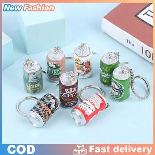 Mô phỏng đóng hộp bia Keychain cậu bé người đàn ông bia có thể Keyring đính các cặp vợ chồng mát mẻ