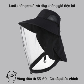 Mũ bảo hộ lao động - Chống nắng côn trùng, Mũ chống nắng, chống muỗi / lưới chống ong, mũ bắt ong, Có Lưới Chống Muỗi