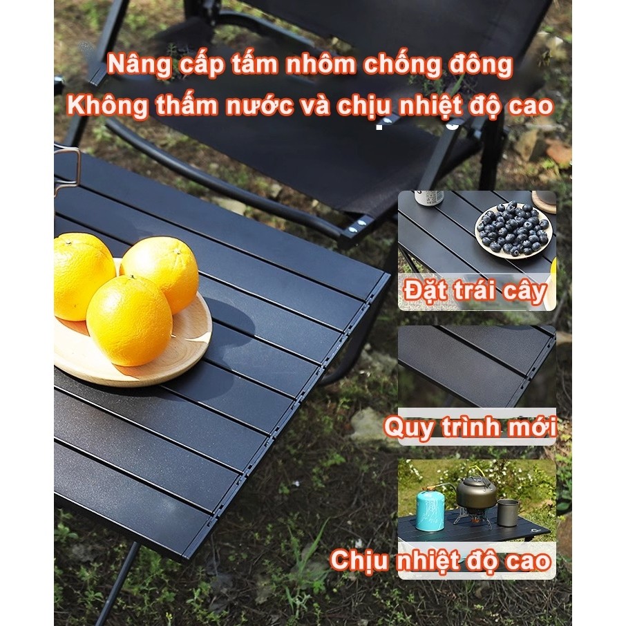 Bàn gấp lớn Cắm trại Bảng ánh sáng BBQ Bàn nhôm Đồ nội thất ngoài trời Bàn gấp Portable Picnic