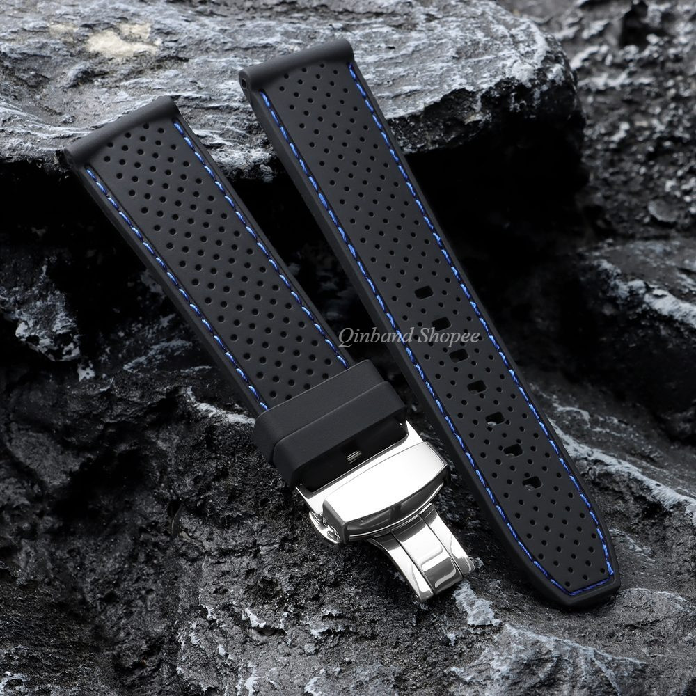 Khóa Bướm Cao Su Silicon Dây Đeo Đồng Hồ 20 Mm 22 Mm Dây Đeo Đồng Hồ Cho SEIKO Diver Lặn Cho Thể Thao Đồng Hồ Thông Minh Nam Nữ Chống Thấm Nước Đồng Hồ Vòng Tay Thay Thế