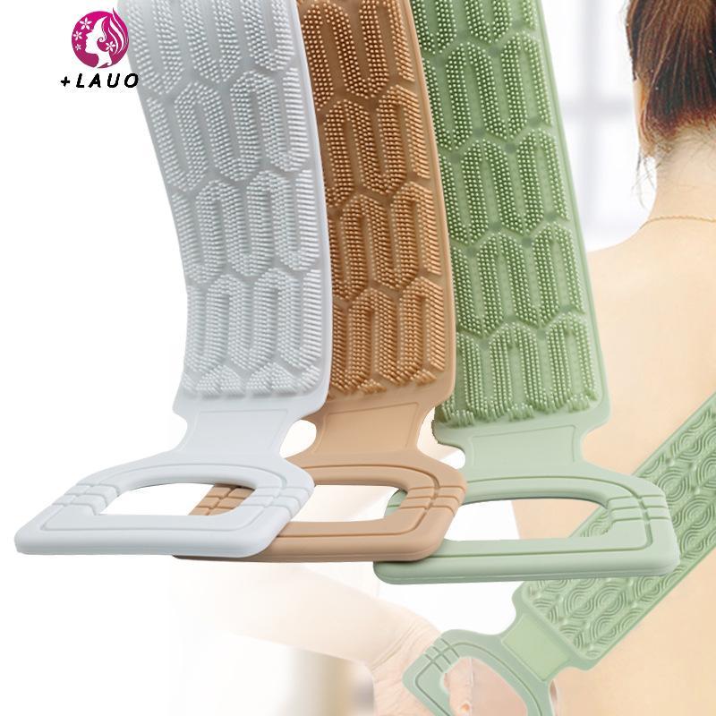 Khăn chà sàn Springevenstar Silicone Ba có tay cầm dây - Dụng cụ tắm tẩy tế bào chết để làm sạch sâu, bề mặt có họa tiết để dễ dàng tiếp cận Springevenstar