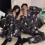 Mùa Thu 2025 Cặp Đôi Băng Lụa Bộ Đồ Ngủ Dài Tay Mỏng Rời Loungewear Bộ Đồ Hai Mảnh Loungewear