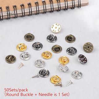 Hộp 50 bộ phụ kiện trang sức kim loại gồm chốt, trâm và huy hiệu giá đỡ ve áo cho làm thủ công.