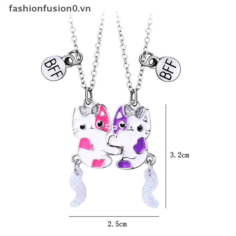 [FHF] 2 Cái / bộ Dây Chuyền Hình Mèo Hoạt Hình Bạn Bè Thân Nhất Nelace BFF Tình Bạn Trẻ Em Món Quà Trang Sức Cho Bé Gái MỚI