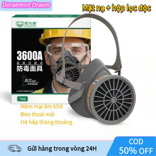 【COD】Mặt nạ phòng độc 3700 vừa vặn, thoải mái, cho phép di chuyển linh hoạt và làm việc lâu dài trong điều kiện độc hại.