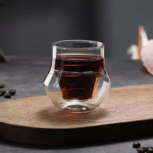 NS Sáng Tạo Trà Cốc Thủy Tinh Thiết Kế Tường Đôi Thủy Tinh Trong Suốt Cốc Cà Phê Nhà Hàng Cốc Thủy Tinh Tường Đôi Cốc Thủy Tinh Drinkware NS