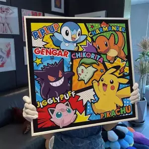 Pokemon Pikachu Canvas Nghệ Thuật Treo Tường Hoạt Hình Anime Poster Cho Phòng Ngủ Trẻ Em Trang Trí Phòng