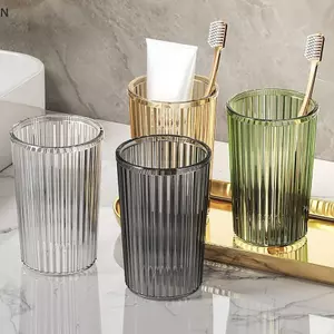 NS Acrylic Nước súc Miệng Cốc Bàn Chải Đánh Răng Phòng Tắm Cốc Ánh Sáng Phong Cách Sang Trọng Phòng Tắm Bảo Quản Phụ Kiện Đựng Bàn Chải Đánh Răng NS