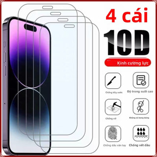 1-4 tấm iPhone X XR XS XSMax 11 12 13 14 15 16 Phim cường lực, 9H, 4K trong suốt, chống vân tay, độ nét cao