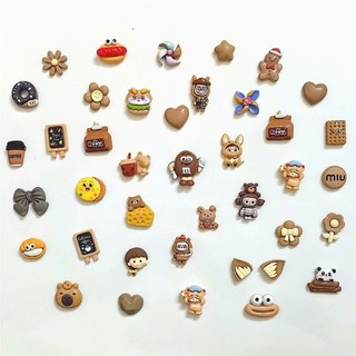 Set 12 charm màu nâu cà phê- Charm gắn dép xinh đáng yêu- Tổng hợp 17 bộ màu Hot