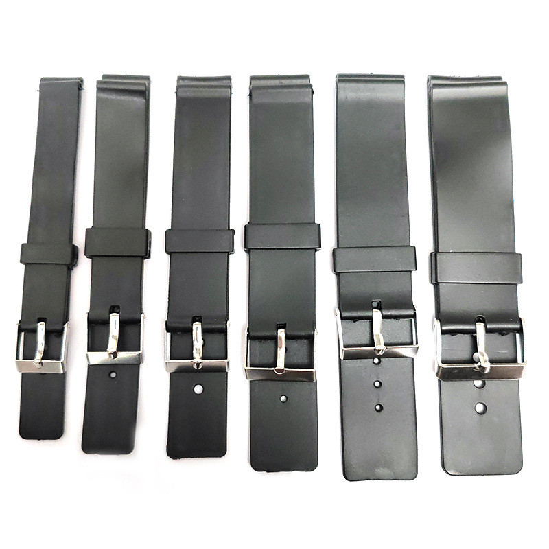 10 Chiếc Bán Buôn Nhựa Đen Dây Đeo Đồng Hồ 12 / 14 / 16 / 18 / 20 / 22mm PVC Dây Đồng Hồ Sinh Viên Trẻ Em Nam Nữ Thiếu Niên Quà Tặng Tặng Nhà Cung Cấp Đường Phố Gian Hàng