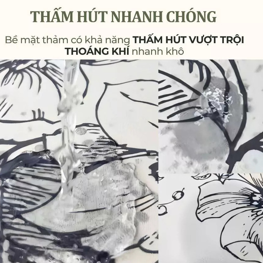 Thảm Lót Ly Silicon Thấm Hút Nước Cho Nhà Bếp, Thảm Trải Bàn Ăn Đế Cao Su Chống Trơn Trượt