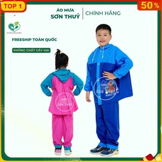 ( BỘ ÁO MƯA TRẺ EM CÓ BALO ) Bộ áo mưa trẻ em Có Lưng che cặp sách, bộ áo mưa Sơn Thuỷ chính hãng PVC uminshop