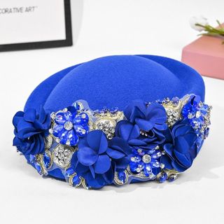 Mũ Turban NECKLACEMASK, Mũ trùm đầu nỉ mềm mại hoa thủ công, Vải không dệt thời trang Kim cương giả Mũ nồi thoáng khí cho bữa tiệc tối