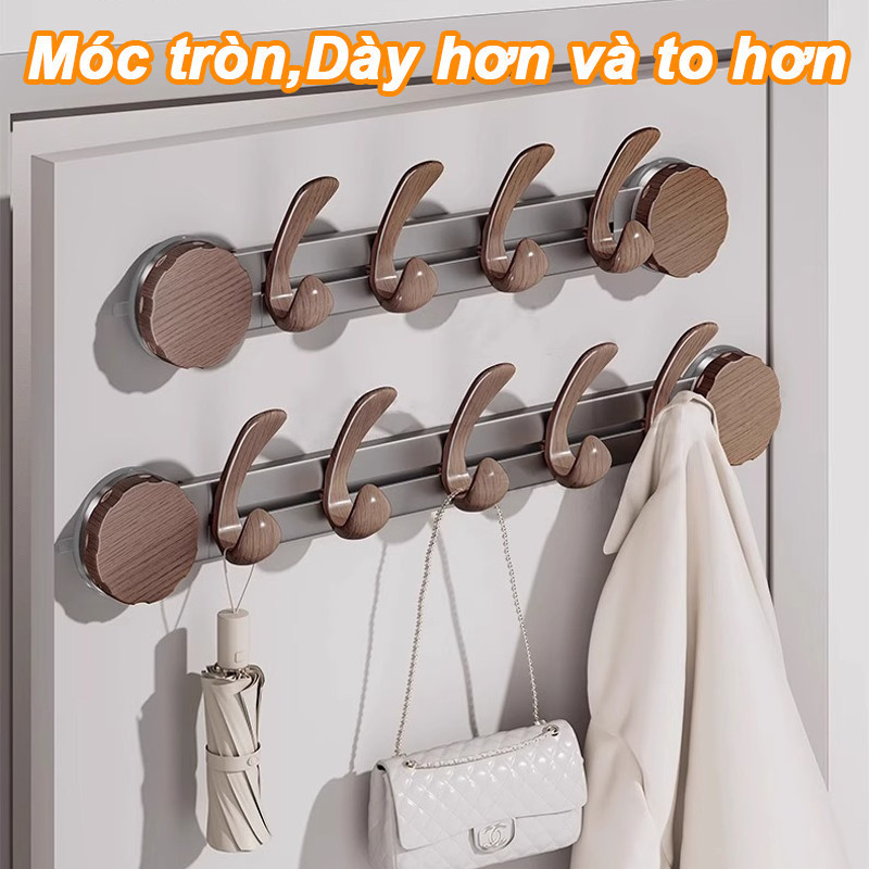 Móc Treo Quần Áo Hút Chân Không 5-6 Móc - Không Khoan Tường, Hút Siêu Chắc, Treo Sau Cánh Cửa, Phòng Tắm