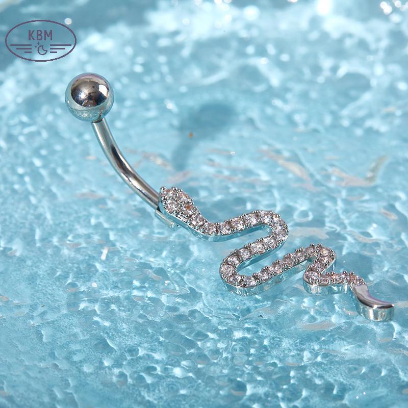 Nhẫn rốn zircon hình rắn làm từ pha lê, gợi cảm - phụ kiện thời trang dành cho nữ