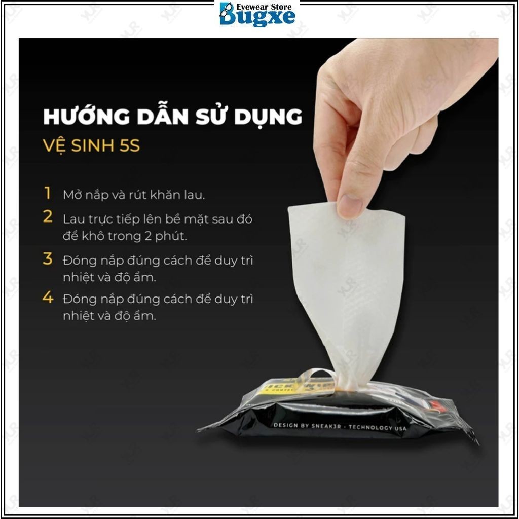 Bịch Khăn Ướt Lau Giày SHOE SHINE WIPES tiện lợi có 30 khăn sửa dụng 1 lần