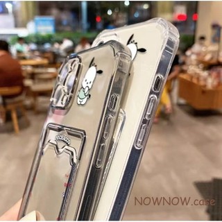 Dành Cho IPhone 17 16 15 14 13 12 11 Pro Max X XR XS Max 7 8 Plus Dễ thương Cartoon Pacha Dog Card Túi điện thoại