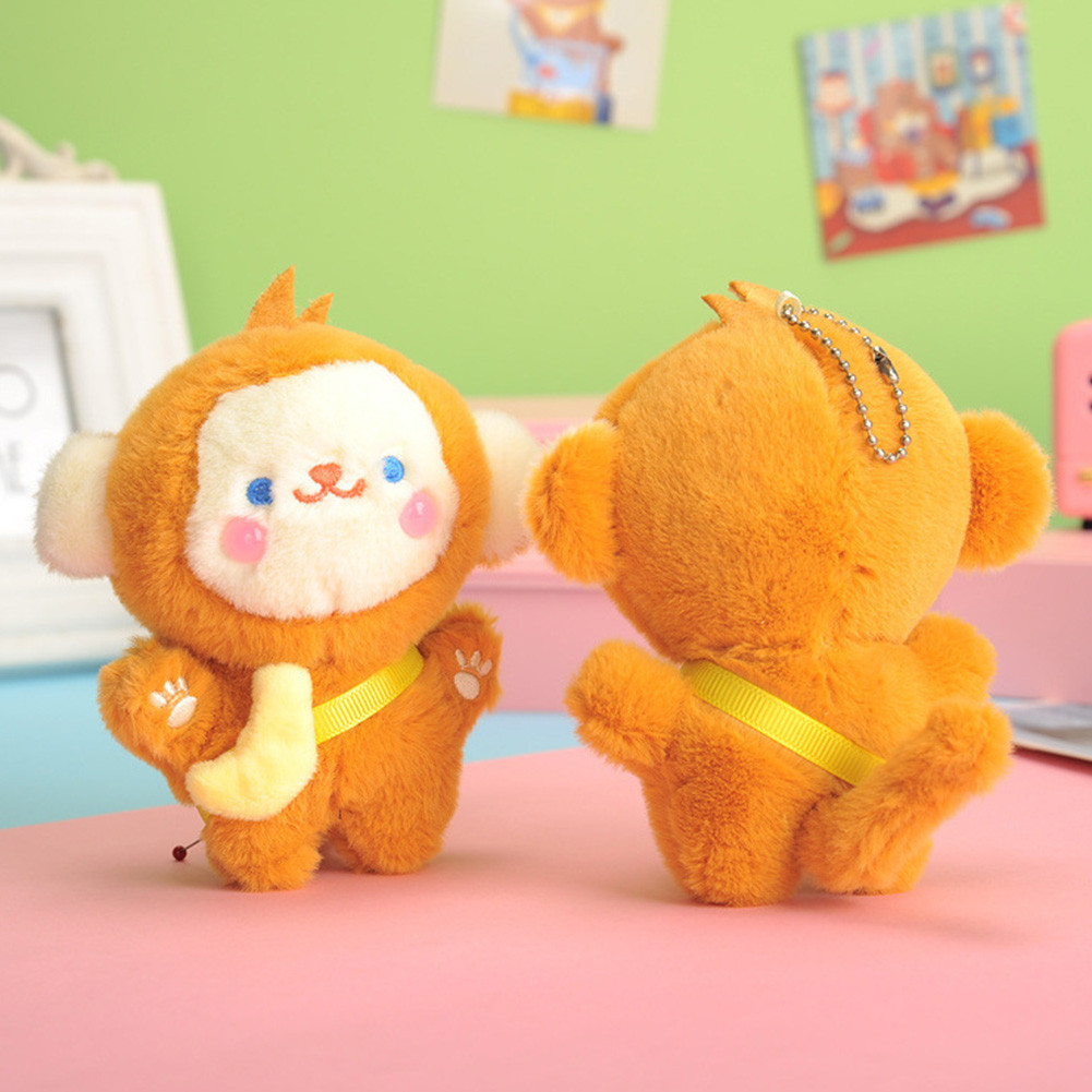 Móc chìa khóa hình chú khỉ nhỏ 12cm đính kèm an toàn để sử dụng hàng ngày Trang trí túi xách