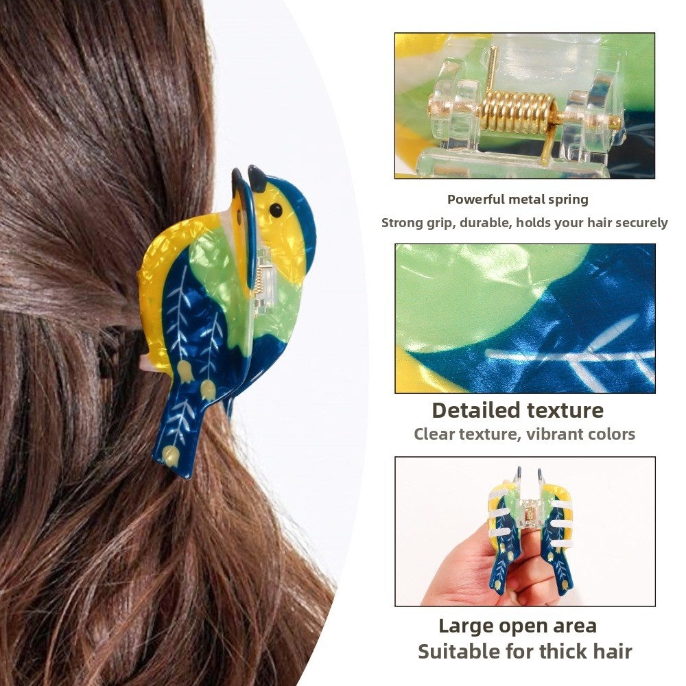 Kẹp tóc chim ruồi TRACELIOIAN, thiết kế hoạt hình nhiều màu, phong cách Hàn Quốc, chất liệu acetate, phụ kiện tóc nữ