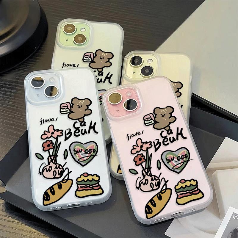 Ngọt ngào gấu ăn sáng cho 16 trường hợp iPhone 17Air Skin Sense 14 13 11Pro