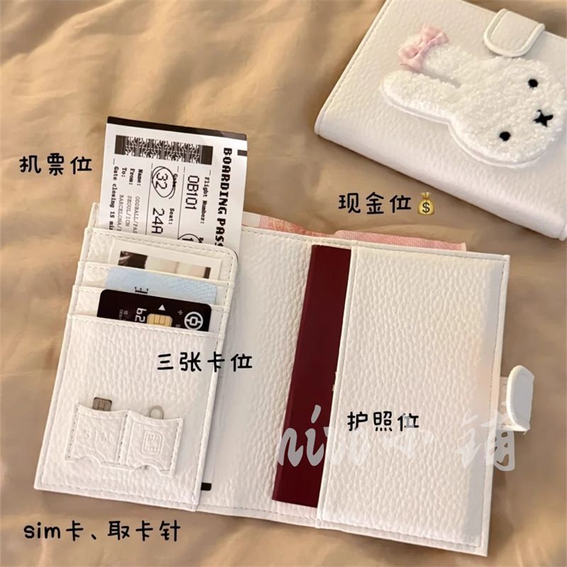 LXY Thỏ Dễ Thương Ngắn Ví Đựng Tiền Xu Da pu Chống Trộm Bàn Chải Hộ Chiếu Phong Cách Đa Năng Đựng Thẻ Cặp Đôi Túi Bảo Quản Ví, Túi Nhỏ