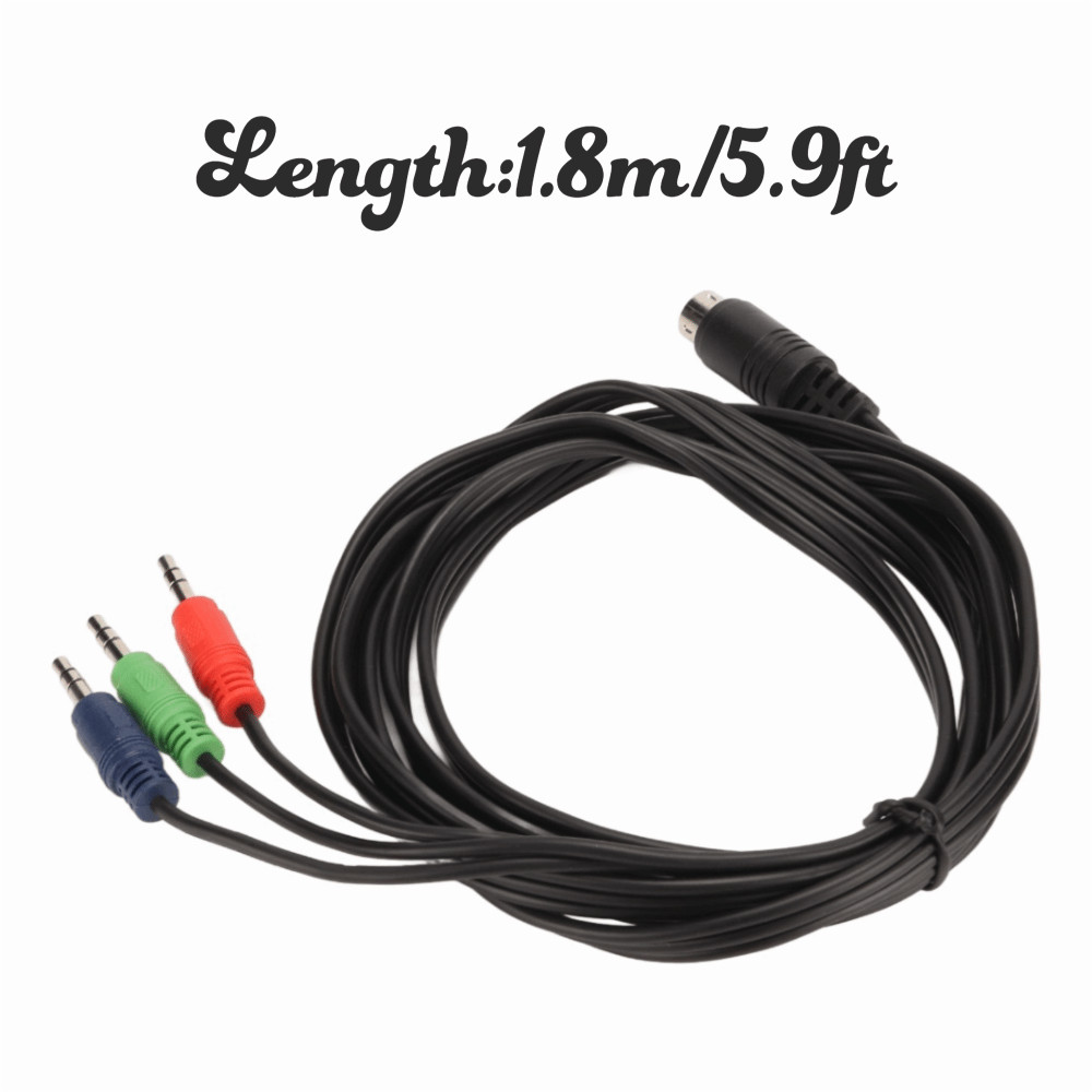 Cáp STABFOAM Mini DIN 9 Pin sang 3,5mm, Dây chuyển đổi âm thanh linh hoạt 1,8m / 5,9ft, Bộ chuyển đổi âm thanh 9 chân Cắm và chạy Bộ khuếch đại cáp DIN sang 3 Sử dụng