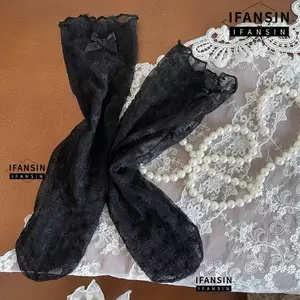Tất cao đến đầu gối của bé gái IFANSIN, Tất công chúa trẻ em chất liệu mỏng, phong cách ngọt ngào thoáng khí kiểu ống nơ ren trẻ em Tất ống cho bé gái 1-11Y