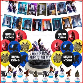 ST2 King Kong vs Godzilla Theo Chủ Đề Trang Trí Kỷ Niệm Đảng Biểu Ngữ Bóng Caketopper Cảnh Sắp Xếp Tiếp Liệu TS2